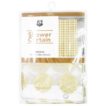 Шторка для душа узор золото 180*180см - купить, цены на КОСМОС - фото 1