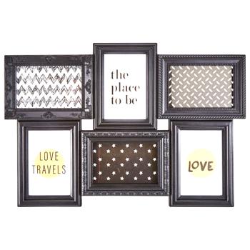 Рамка на 6 фото Actuel, чорна, 10х15 см - купити, ціни на Auchan - фото 1