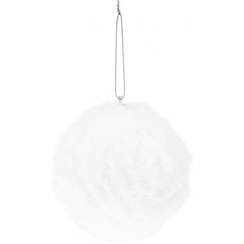 Koopman Christmas Ball with Faux Fur 10cm White