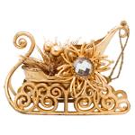 Gold Sleigh Decoration 11cm 2422-015