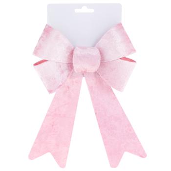 BonaDi Decorative Velvet Bow 16x25cm Pink - buy, prices for WINETIME - photo 1