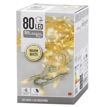 Гірлянда електрична Koopman зовнішня 80 LED 9м теплий білий в асортименті - купити, ціни на NOVUS - фото 1