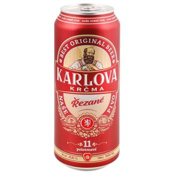 Пиво Karlova Krcma Rezane светлое фильтрованное 4,6% 0,5л - купить, цены на КОСМОС - фото 1