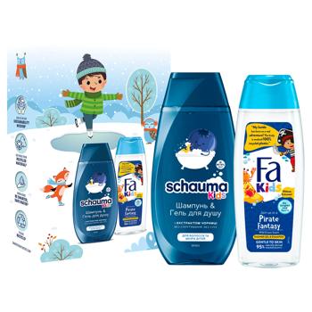 Набор подарочный Шампунь-гель для душа Schauma Kids 250мл + Шампунь-гель для душа Fa Kids для мальчиков 250мл