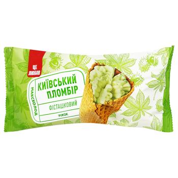 Kyivskyi Plombir Pistachio Cone Ice Cream 110g - buy, prices for Tavria V - photo 1