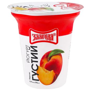 Zlagoda Peach Thick Yogurt with Sugar 2.2% 230g
