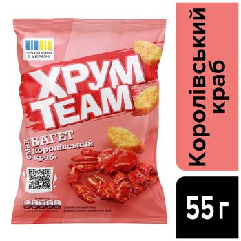 Сухари Хрум Team Багет со вкусом королевского краба 55г - купить, цены на КОСМОС - фото 2
