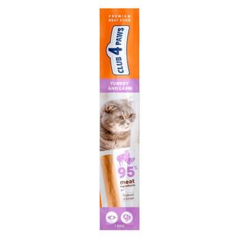 Ласощі для котів Club 4 Paws Premium з індичкою та ягням паличка 5г - купити, ціни на MasterZoo - фото 1