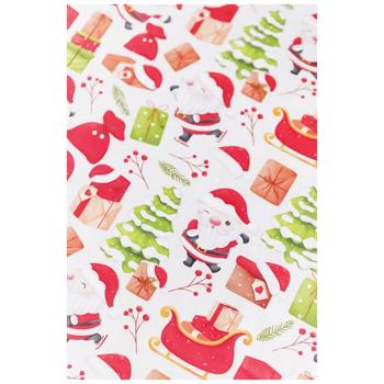 Provans Santa on White Tablecloth 180*140cm