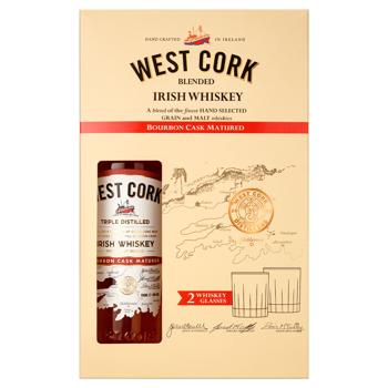 Віскі West Cork Bourbon Cask з 2 келихами 40% 0,7л - купити, ціни на AlcoHub - фото 3