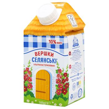 Selianski  Ultrapasteurized Cream 10% 500g - buy, prices for Auchan - photo 1