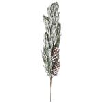 Snow-covered Artificial Coniferous Branch with Pine Cones 66cm