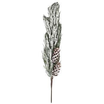 Snow-covered Artificial Coniferous Branch with Pine Cones 66cm - buy, prices for Tavria V - photo 1