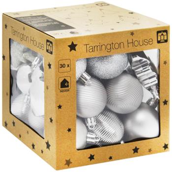 Tarrington House Set of Christmas Tree Silver Ornament Balls 30pcs - buy, prices for METRO - photo 3