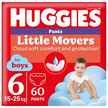 Huggies Little Movers Diapers Panties 6 for Boys 15-25kg 60pcs