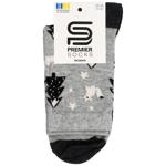 Шкарпетки Premier Socks жіночі класичні меланж з малюнками р.23-25 сірий