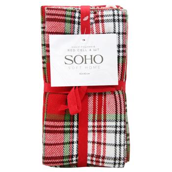 Soho Red Cell Set of Kitchen Towels 40х40сm 4pcs - buy, prices for NOVUS - photo 1