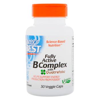 Вітаміни В і С Doctor's Best Fully Active B Complex with Quatrefolic 30 капсул - купити, ціни на Біотус - фото 1