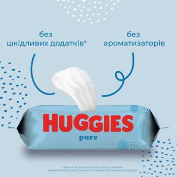 Серветки вологі Huggies Pure 2+1 168шт - купити, ціни на - фото 6