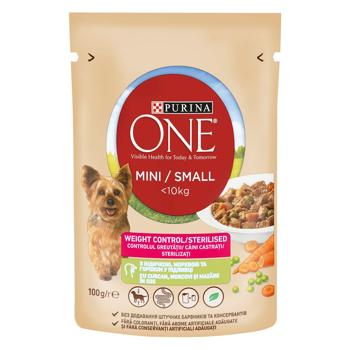 Purina One Mini for dogs with turkey, peas, carrot in sauce food 100g - buy, prices for MasterZoo - photo 1