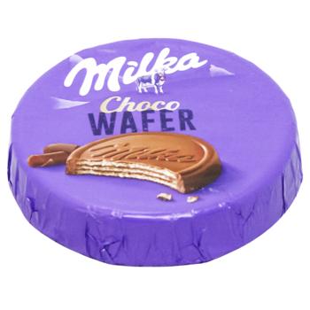 Вафлі Milka з начинкою какао вкриті молочним шоколадом 30г