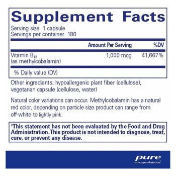 Pure Encapsulations Methylcobalamin Vitamin B12 60 capsules - buy, prices for - photo 3