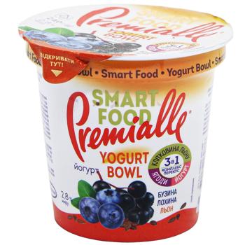 Premialle Elderberry-Blueberry-Flax Yogurt 2.8% 240g - buy, prices for Ideal - photo 1