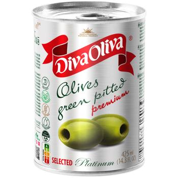Оливки зелені Diva Oliva без кісточки 425мл