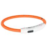Trixie Flash Light Ring USB Polyurethane Collar for Dogs L-XL 65cm/7mm Orange