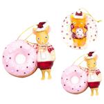 Decoris Mouse and Donut Glass Pendant 7.5 cm in assortment