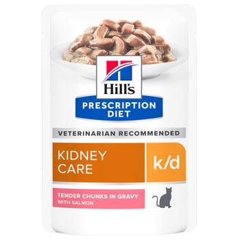 Корм вологий Hill's Prescription Diet Kidney Care k/d з лососем для котів із захворюваннями нирок 85г - купити, ціни на MasterZoo - фото 1