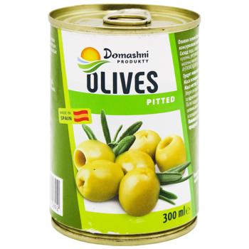 Оливки Домашние продукты зеленые без косточки 300мл - купить, цены на Эпицентр FOOD - фото 1