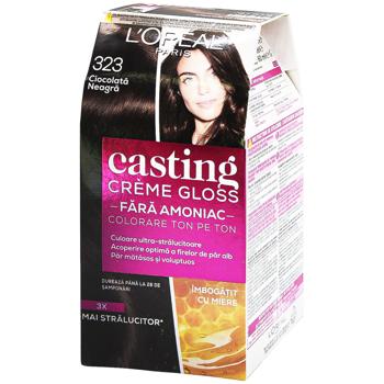 Фарба для волосся L'oreal Paris Casting Creme Gloss 323 Чорний шоколад без аміаку