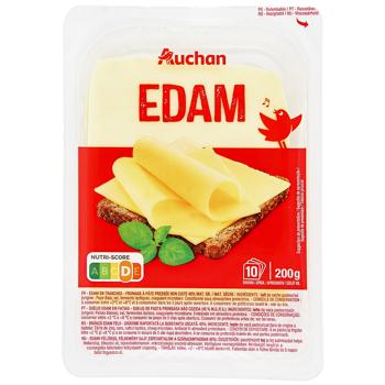 Сир Auchan Едам пластинки 200г