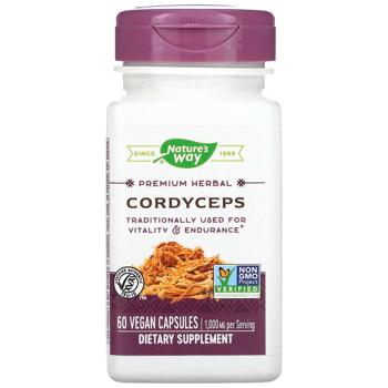 Кордицепс, Cordyceps, Nature's Way, 60 веганських капсул (500 мг у капсулі) - купити, ціни на Біотус - фото 1