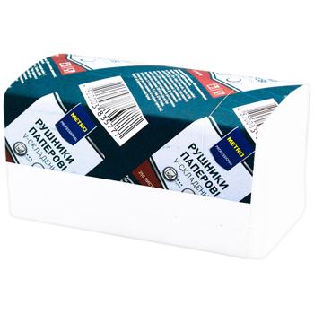 Полотенца бумажные Metro Professional V-сложения двухслойные 250шт - купить, цены на METRO - фото 3