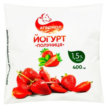 Йогурт Агромол клубника 1,5% 400г