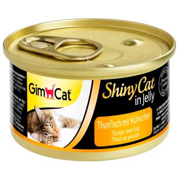 Корм вологий GimCat Shiny Cat з куркою та тунцем 70г - купити, ціни на MasterZoo - фото 1