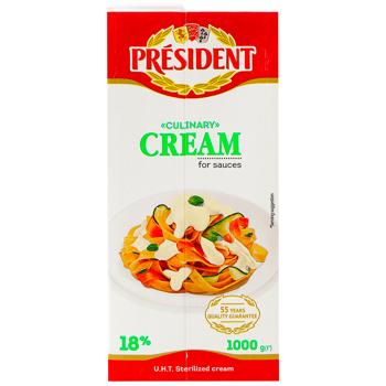 Сливки President Кулинарные для соусов ультрапастеризованные 18% 1000г - купить, цены на WINETIME - фото 2