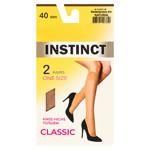 Напівпанчохи жіночі Instinct Classic 40 Den р.23-25 2 пари Natural