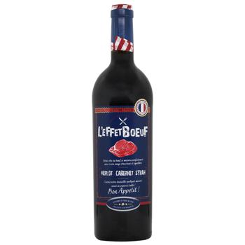 Вино L'eFFet Boeuf Merlot-Cabernet-Syrah напівсухе червоне 14% 0,75л