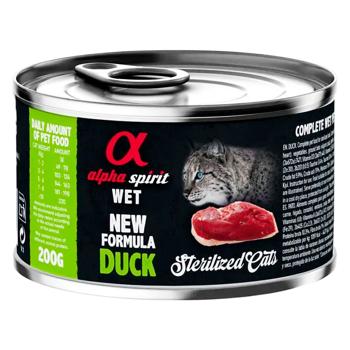 Вологий корм для котів Alpha Spirit Sterilized 200 г - качка - купить, цены на MasterZoo - фото 1