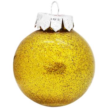 Bezant Glitter Transparent Gold Christmas Tree Ball 6cm
