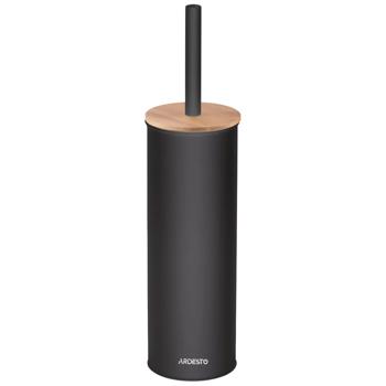 Ardesto Minimalism Black Toilet Brush with Stand 9.5*27.5/38cm