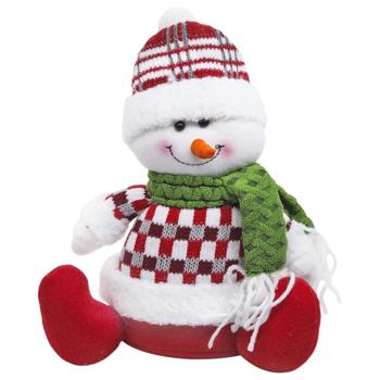 Snowman Decorative Figure 25cm Red with Green - buy, prices for - photo 1