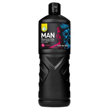 Auchan Man Grapefruit and Bergamot Shower Gel-Shampoo 2in1 400ml