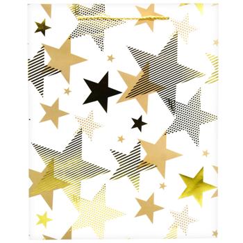 Buromax Stars Paper Gift Bag М 26х32х10cm - buy, prices for METRO - photo 4