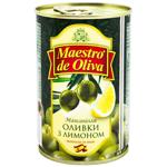 Оливки зеленые Maestro de Oliva с лимоном 300мл
