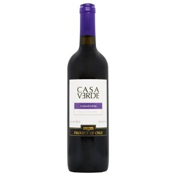 Вино Casa Verde Carmenere червоне сухе 13% 0,75л