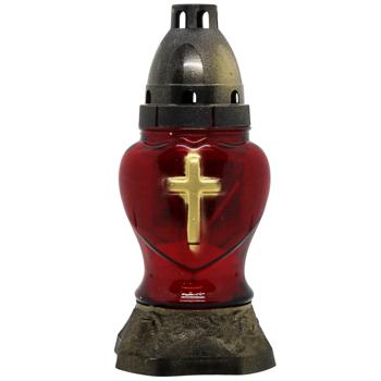 Лампада Оском Плюс №18-10 зі свічкою скло 18см в асортименті - купити, ціни на Auchan - фото 1